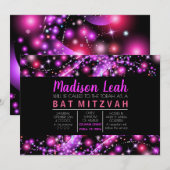 Invitation Bat mitzvah des ÉTOILES DE PINK (Devant / Derrière)