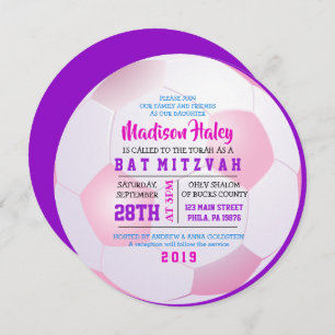 Invitation Bat mitzvah DES FILLES RONDES DU FOOTBA