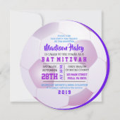 Invitation Bat mitzvah DES FILLES RONDES DU FOOTBA (Devant)