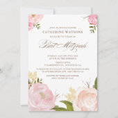 Invitation Bat mitzvah des fleurs d'aquarelle roma (Devant)