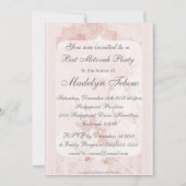 Invitation Bat mitzvah des fleurs de pivoines roses de Shabby (Dos)