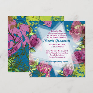 Invitation Bat mitzvah des FLEURS DE PRINTEMPS PEI