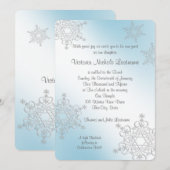 Invitation Bat mitzvah des flocons d'argent et de glace (Devant / Derrière)