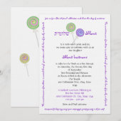 Invitation Bat mitzvah des trésors de bonbons (Devant / Derrière)