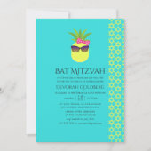 Invitation Bat mitzvah d'été Turquoise et Lemon Tropical (Devant)