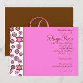 Invitation Bat mitzvah Devyn Rose Pink (Devant / Derrière)