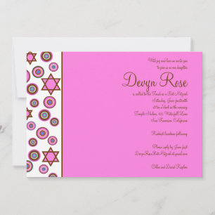 Invitation Bat mitzvah Devyn Rose Pink