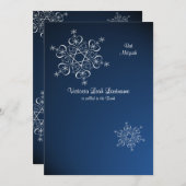 Invitation Bat mitzvah d'hiver Blue (Devant / Derrière)