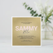 Invitation Bat mitzvah d'or Faux (Debout devant)