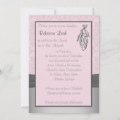 Invitation Bat mitzvah du Ballet Damas rose et gri (Dos)