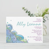 Invitation Bat mitzvah du bar Beachy Ocean Wave (Debout devant)