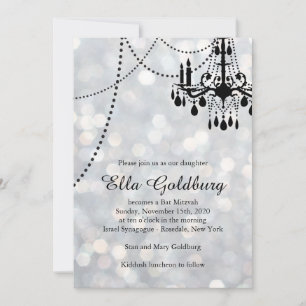 Invitation Bat mitzvah du lustre parkly