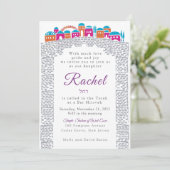 Invitation Bat mitzvah du mur de Jérusalem (Debout devant)