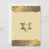 Invitation Bat mitzvah Elegant All Gold Filigree (Dos)