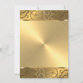 Invitation Bat mitzvah Elegant All Gold Filigree (Dos)