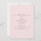 Invitation Bat mitzvah élégant, Aquarelle rose, Double-face (Dos)