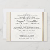 Invitation Bat mitzvah - Elégant feuille florale Damas baroqu (Dos)