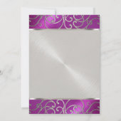 Invitation Bat mitzvah Elégant Framboise rose argent Filigree (Dos)