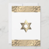 Invitation bat mitzvah Elegant Gold Filigree (Dos)