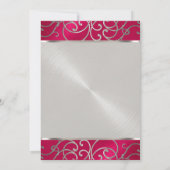 Invitation Bat mitzvah Élégant Magenta Rose Silver Filigree (Dos)