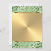 Invitation Bat mitzvah Elegant Mint Green Gold Filigree (Dos)