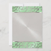 Invitation Bat mitzvah Elégant Mint Green Silver Filigree (Dos)