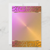 Invitation Bat mitzvah Elegant Orange Rose Gold Filigree (Dos)