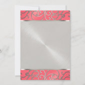 Invitation Bat mitzvah élégant rose et argent Filigree (Dos)