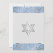 Invitation Bat mitzvah élégant Sky Blue et Silver Filigree (Dos)