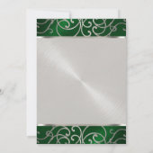 Invitation Bat mitzvah Élégant vert émeraude Filigree argenté (Dos)