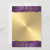 Invitation Bat mitzvah élégant violet et Gold Filigree (Dos)