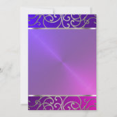 Invitation Bat mitzvah élégant violet rose violet argent Fili (Dos)