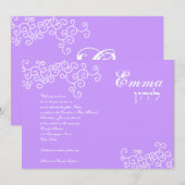 Invitation Bat mitzvah Emma Pink (Devant / Derrière)