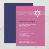 Invitation Bat mitzvah étoile brillante (Devant / Derrière)