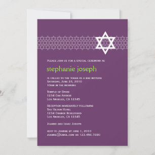 Invitation Bat mitzvah étoile brillante