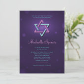 Invitation Bat Mitzvah Étoile de David Brillante (Debout devant)