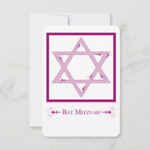 Invitation bat mitzvah (étoile de david elegance)