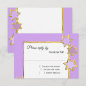 Invitation Bat mitzvah Étoiles n'importe quelle couleur RSVP (Devant / Derrière)