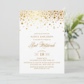 Invitation Bat mitzvah Faux Gold Foil Confetti (Debout devant)