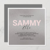 Invitation Bat mitzvah Faux Silver (Devant / Derrière)