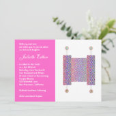 Invitation bat mitzvah Festive Torah Scroll rose (Debout devant)