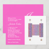 Invitation bat mitzvah Festive Torah Scroll rose (Devant / Derrière)