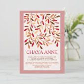 Invitation Bat mitzvah Feuille Accent (Debout devant)