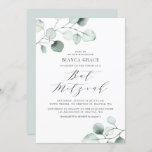 Invitation Bat mitzvah Feuille Boho Dusty Blue Eucalyptus<br><div class="desc">Invitation bat mitzvah verdoyante avec aquarelle bleu eucalyptus feuilles avec un script fantaisiste. Personnalisez en ajoutant vos propres détails. Cette invitation à l'eucalyptus est parfaite pour tous les thèmes et toutes les saisons bat mitzvah.</div>