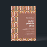 Invitation Bat mitzvah fleuri Rétro Bohemian Terracotta<br><div class="desc">Retro Bohemian Terracotta Floral Unique Bat mitzvah Invitation</div>