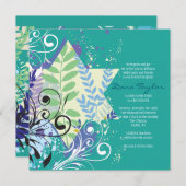 Invitation Bat mitzvah FLORAL ABSTRAIT (Devant / Derrière)