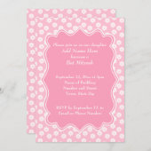 Invitation Bat mitzvah floral rose (Devant / Derrière)