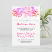 Invitation Bat mitzvah Floral rose moderne (Debout devant)