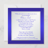 Invitation Bat mitzvah florale bleue et argentée (Dos)