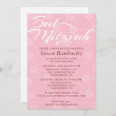 Invitation Bat mitzvah florale élégante (Devant / Derrière)